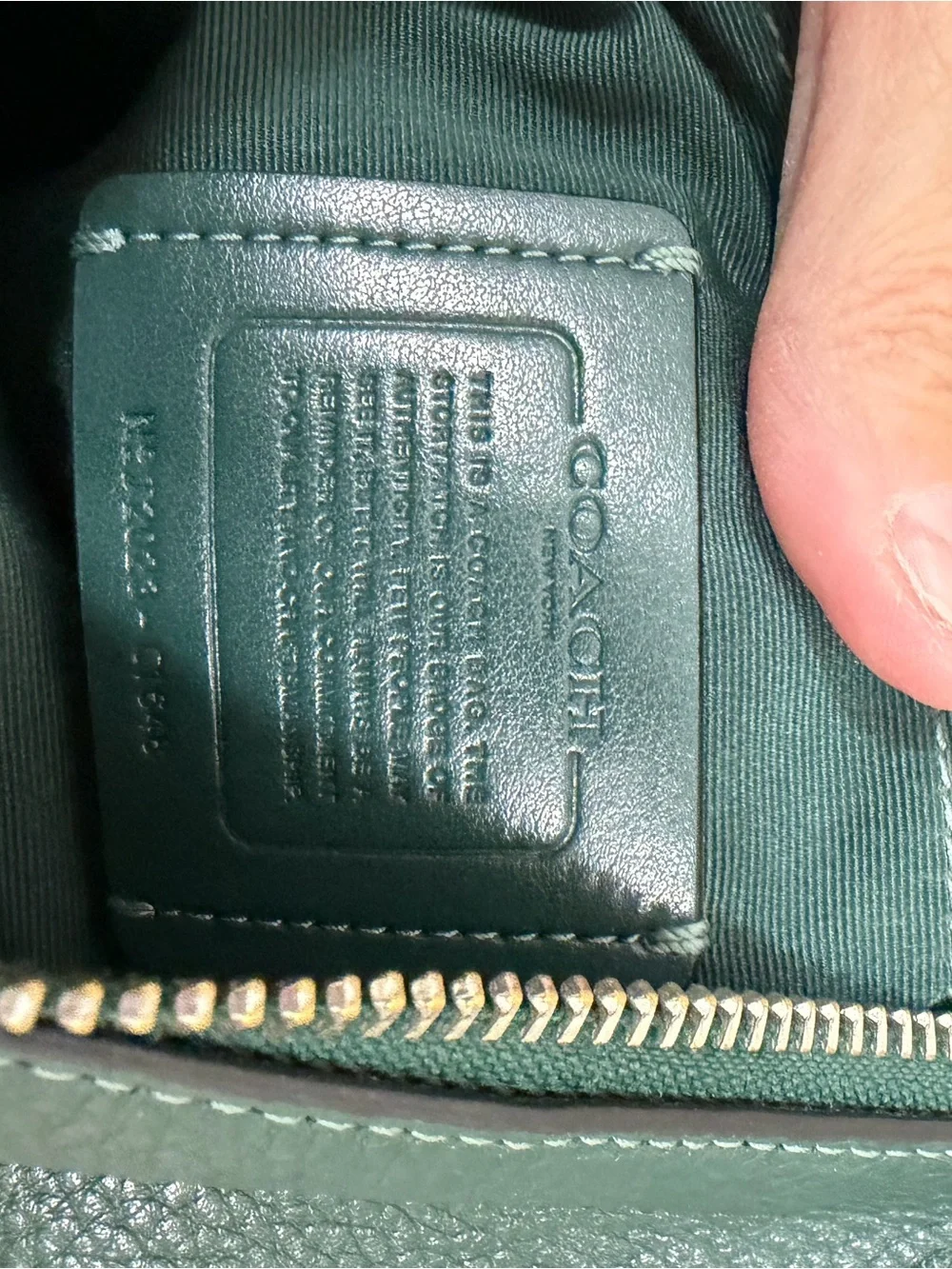 Coach Green Pebbled Leather Shoulder Bag